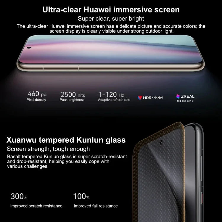 HUAWEI Pura 70 Ultra, Nhận diện vân tay trên màn hình, Màn hình 6.8 inch HarmonyOS 4.2 Kirin 9010 Octa Core lên đến 2.3GHz, NFC, OTG, Không hỗ trợ Google Play, 16GB+512GB, 16GB+1TB