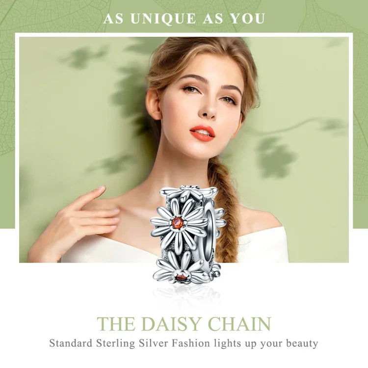 Mặt dây chuyền bạc S925 vòng hoa cúc hạt trang sức làm vòng tay dây chuyền