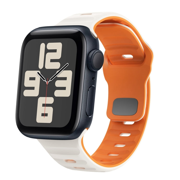 Dây đồng hồ silicone khóa ngược họa tiết sóng, dành cho Apple Watch Series 10 46mm, dành cho Apple Watch Series 10 42mm, dành cho Apple Watch SE 2023 44mm, dành cho Apple Watch SE 2023 40mm