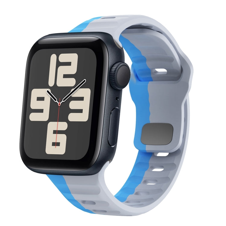 Dây đồng hồ silicone khóa ngược họa tiết sóng, dành cho Apple Watch Series 10 46mm, dành cho Apple Watch Series 10 42mm, dành cho Apple Watch SE 2023 44mm, dành cho Apple Watch SE 2023 40mm
