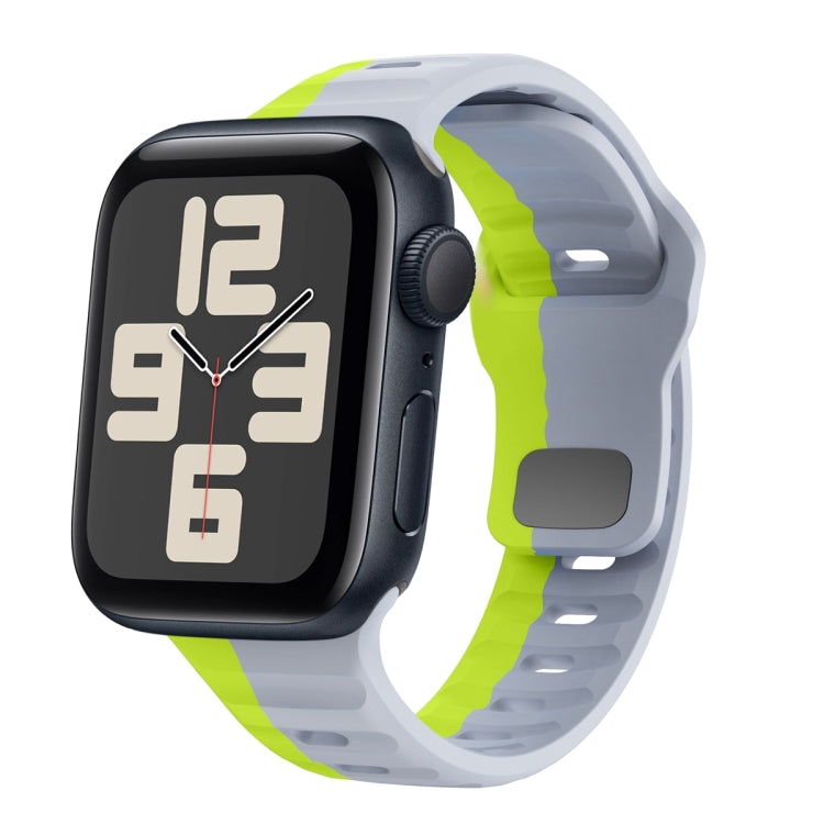 Dây đồng hồ silicone khóa ngược họa tiết sóng, dành cho Apple Watch Series 10 46mm, dành cho Apple Watch Series 10 42mm, dành cho Apple Watch SE 2023 44mm, dành cho Apple Watch SE 2023 40mm