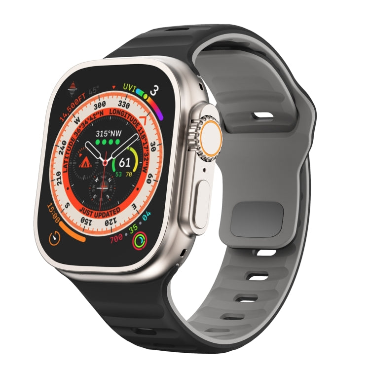 Dây đồng hồ silicone khóa ngược họa tiết sóng, dành cho Apple Watch Ultra 2 49mm, dành cho Apple Watch Series 9 45mm, dành cho Apple Watch Series 9 41mm, dành cho Apple Watch Ultra 49mm