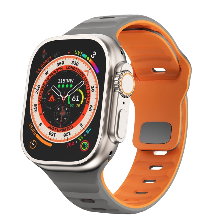 Dây đồng hồ silicone khóa ngược họa tiết sóng, dành cho Apple Watch Ultra 2 49mm, dành cho Apple Watch Series 9 45mm, dành cho Apple Watch Series 9 41mm, dành cho Apple Watch Ultra 49mm