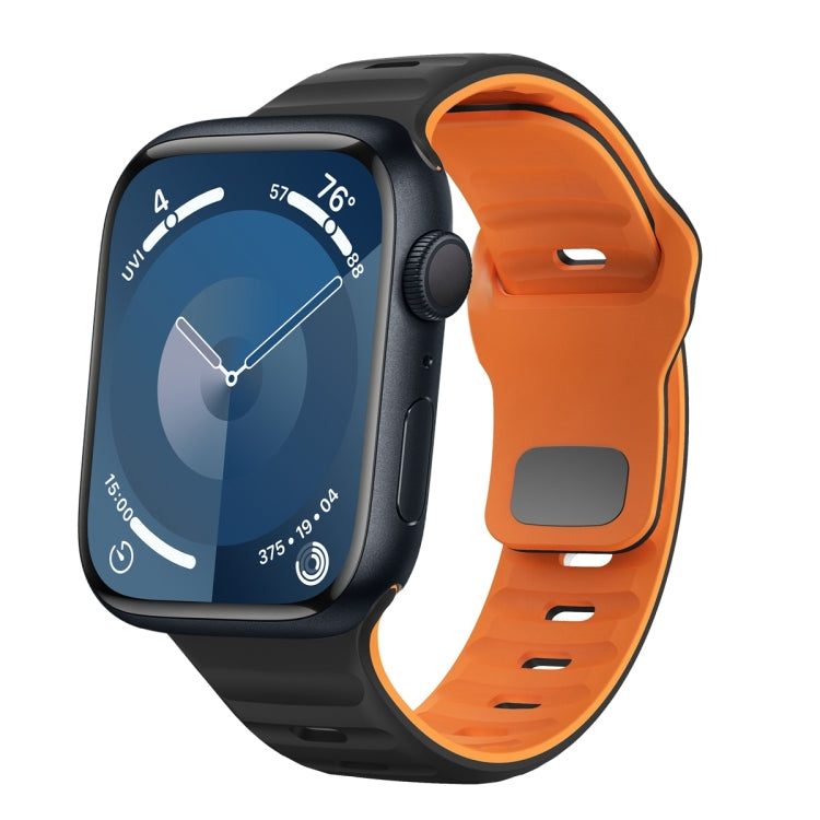 Dây đồng hồ silicone khóa ngược họa tiết sóng, dành cho Apple Watch Ultra 2 49mm, dành cho Apple Watch Series 9 45mm, dành cho Apple Watch Series 9 41mm, dành cho Apple Watch Ultra 49mm