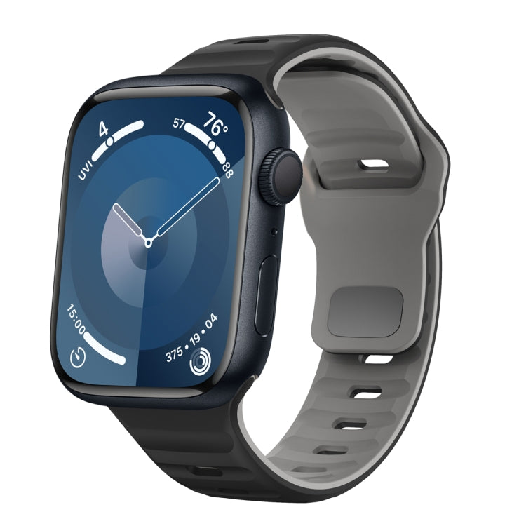 Dây đồng hồ silicone khóa ngược họa tiết sóng, dành cho Apple Watch Ultra 2 49mm, dành cho Apple Watch Series 9 45mm, dành cho Apple Watch Series 9 41mm, dành cho Apple Watch Ultra 49mm