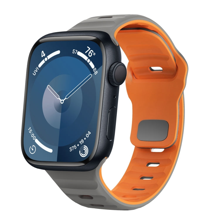 Dây đồng hồ silicone khóa ngược họa tiết sóng, dành cho Apple Watch Ultra 2 49mm, dành cho Apple Watch Series 9 45mm, dành cho Apple Watch Series 9 41mm, dành cho Apple Watch Ultra 49mm