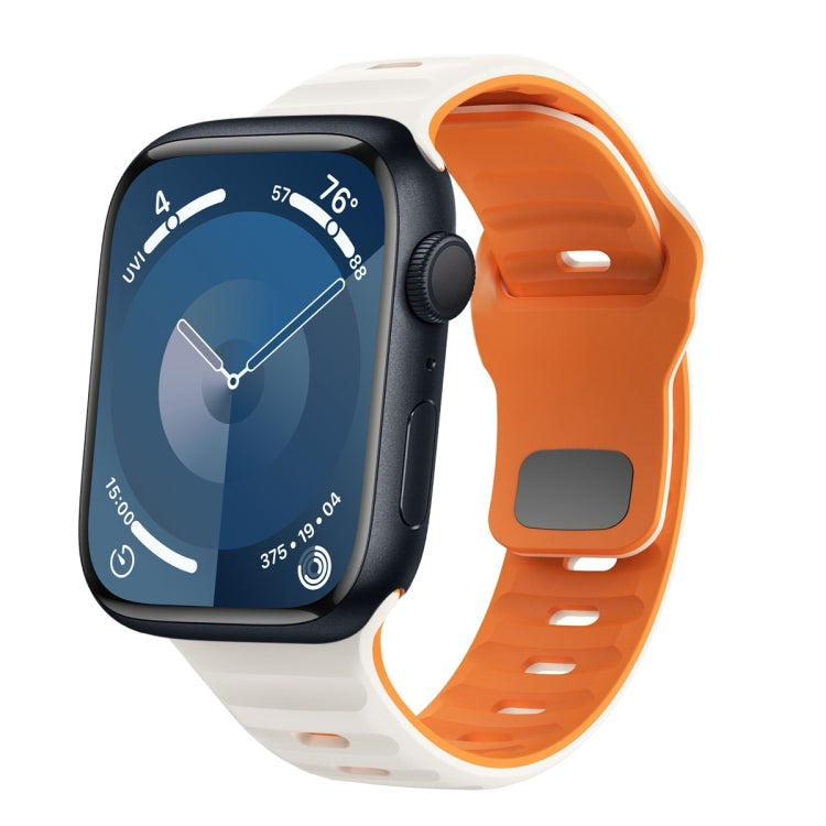 Dây đồng hồ silicone khóa ngược họa tiết sóng, dành cho Apple Watch Ultra 2 49mm, dành cho Apple Watch Series 9 45mm, dành cho Apple Watch Series 9 41mm, dành cho Apple Watch Ultra 49mm