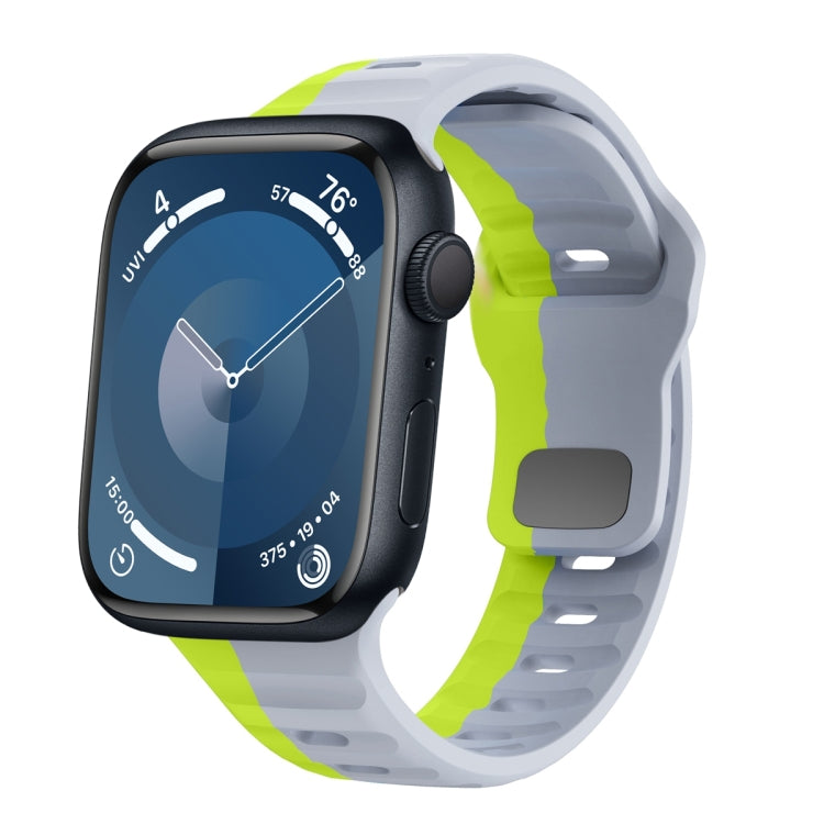 Dây đồng hồ silicone khóa ngược họa tiết sóng, dành cho Apple Watch Ultra 2 49mm, dành cho Apple Watch Series 9 45mm, dành cho Apple Watch Series 9 41mm, dành cho Apple Watch Ultra 49mm