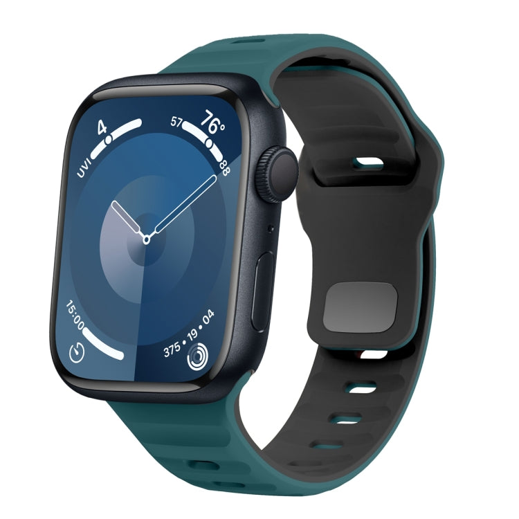 Dây đồng hồ silicone khóa ngược họa tiết sóng, dành cho Apple Watch Ultra 2 49mm, dành cho Apple Watch Series 9 45mm, dành cho Apple Watch Series 9 41mm, dành cho Apple Watch Ultra 49mm