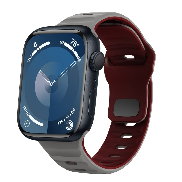 Dây đồng hồ silicone khóa ngược họa tiết sóng, dành cho Apple Watch Ultra 2 49mm, dành cho Apple Watch Series 9 45mm, dành cho Apple Watch Series 9 41mm, dành cho Apple Watch Ultra 49mm