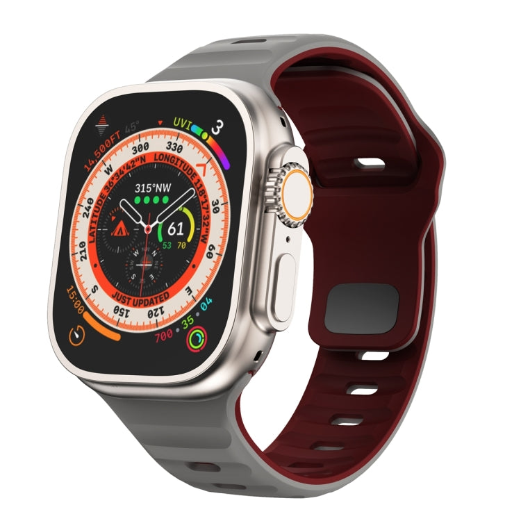 Dây đồng hồ silicone khóa ngược họa tiết sóng, dành cho Apple Watch Ultra 2 49mm, dành cho Apple Watch Series 9 45mm, dành cho Apple Watch Series 9 41mm, dành cho Apple Watch Ultra 49mm