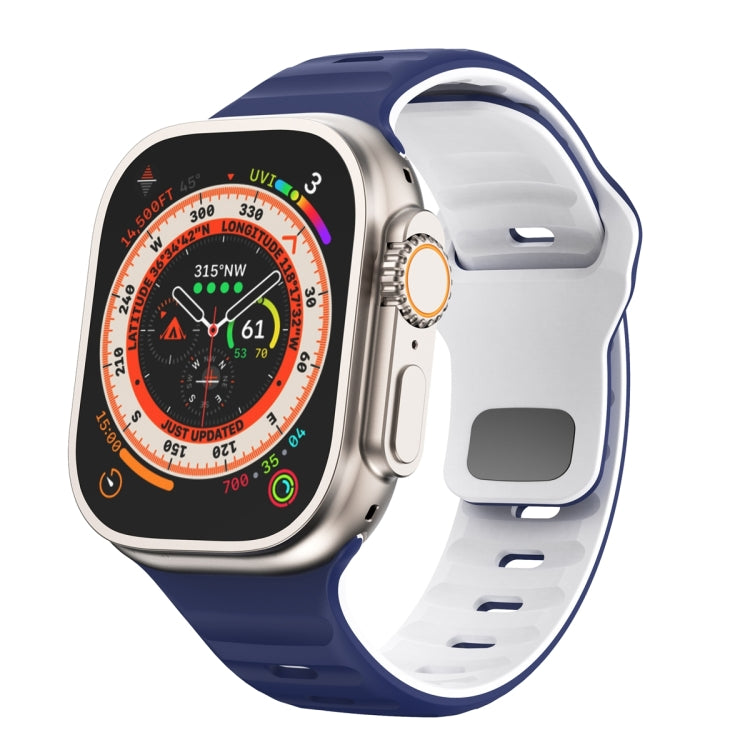Dây đồng hồ silicone khóa ngược họa tiết sóng, dành cho Apple Watch Ultra 2 49mm, dành cho Apple Watch Series 9 45mm, dành cho Apple Watch Series 9 41mm, dành cho Apple Watch Ultra 49mm