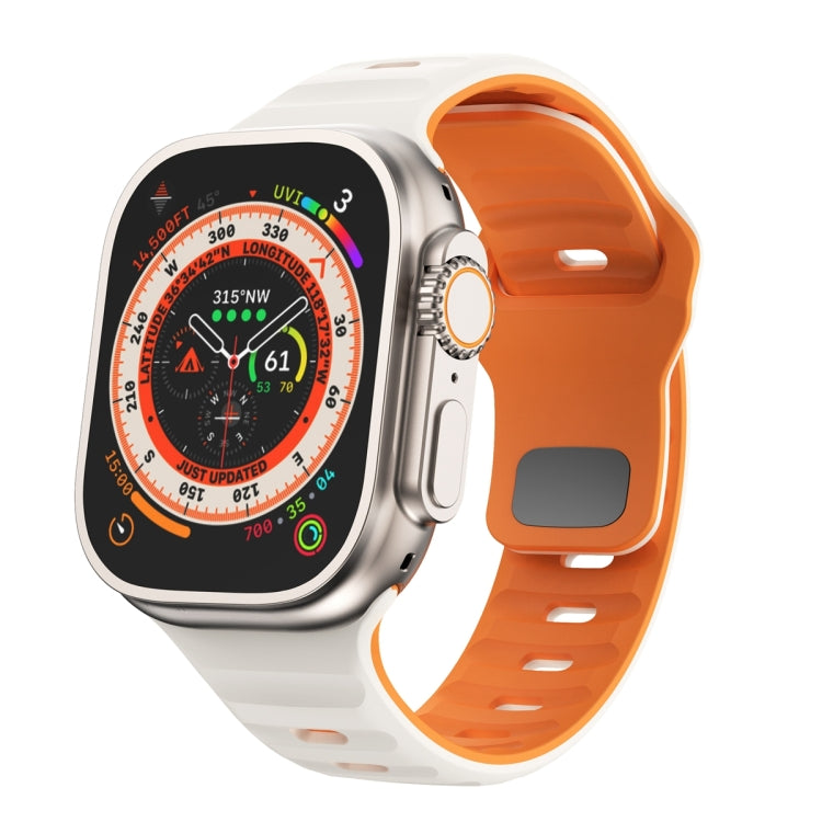 Dây đồng hồ silicone khóa ngược họa tiết sóng, dành cho Apple Watch Ultra 2 49mm, dành cho Apple Watch Series 9 45mm, dành cho Apple Watch Series 9 41mm, dành cho Apple Watch Ultra 49mm