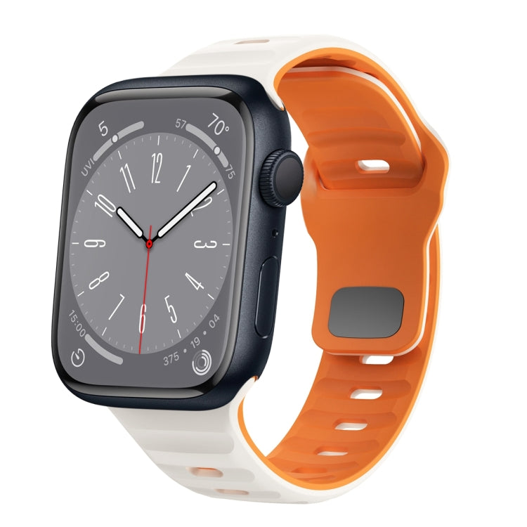 Dây đồng hồ silicone khóa ngược họa tiết sóng, dành cho Apple Watch Series 8 41mm, dành cho Apple Watch Series 8 45mm, dành cho Apple Watch SE 2022 40mm, dành cho Apple Watch SE 2022 44mm