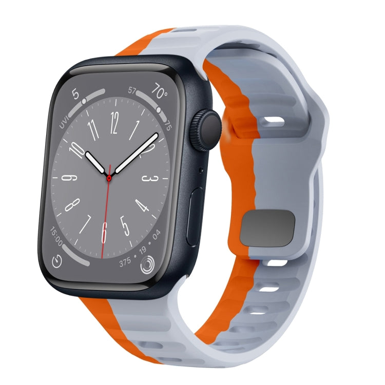 Dây đồng hồ silicone khóa ngược họa tiết sóng, dành cho Apple Watch Series 8 41mm, dành cho Apple Watch Series 8 45mm, dành cho Apple Watch SE 2022 40mm, dành cho Apple Watch SE 2022 44mm