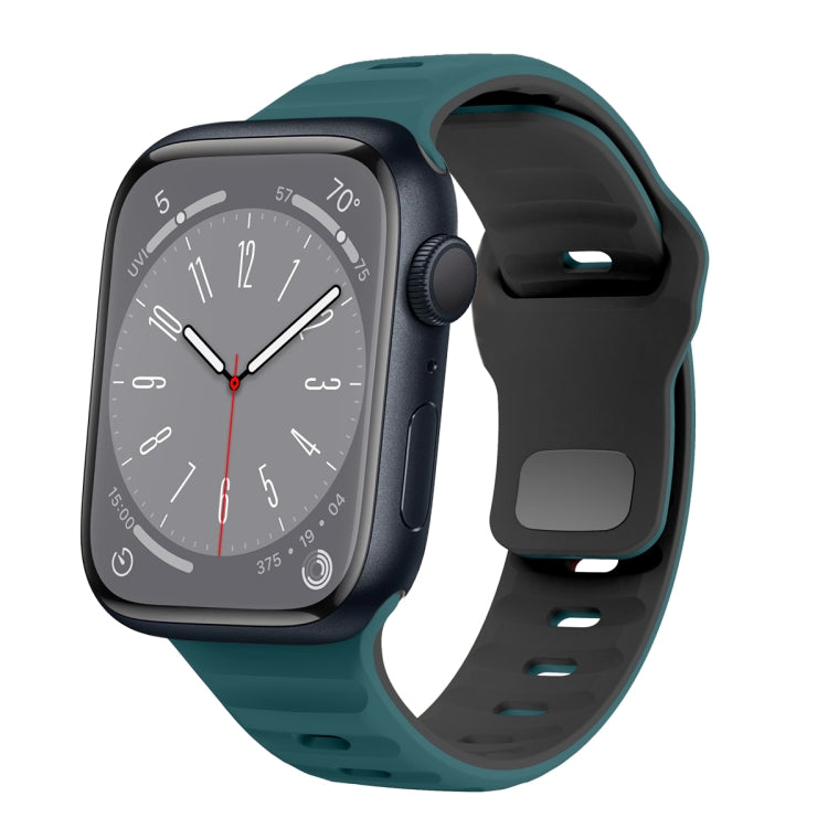 Dây đồng hồ silicone khóa ngược họa tiết sóng, dành cho Apple Watch Series 8 41mm, dành cho Apple Watch Series 8 45mm, dành cho Apple Watch SE 2022 40mm, dành cho Apple Watch SE 2022 44mm