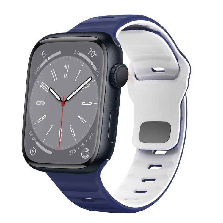 Dây đồng hồ silicone khóa ngược họa tiết sóng, dành cho Apple Watch Series 8 41mm, dành cho Apple Watch Series 8 45mm, dành cho Apple Watch SE 2022 40mm, dành cho Apple Watch SE 2022 44mm