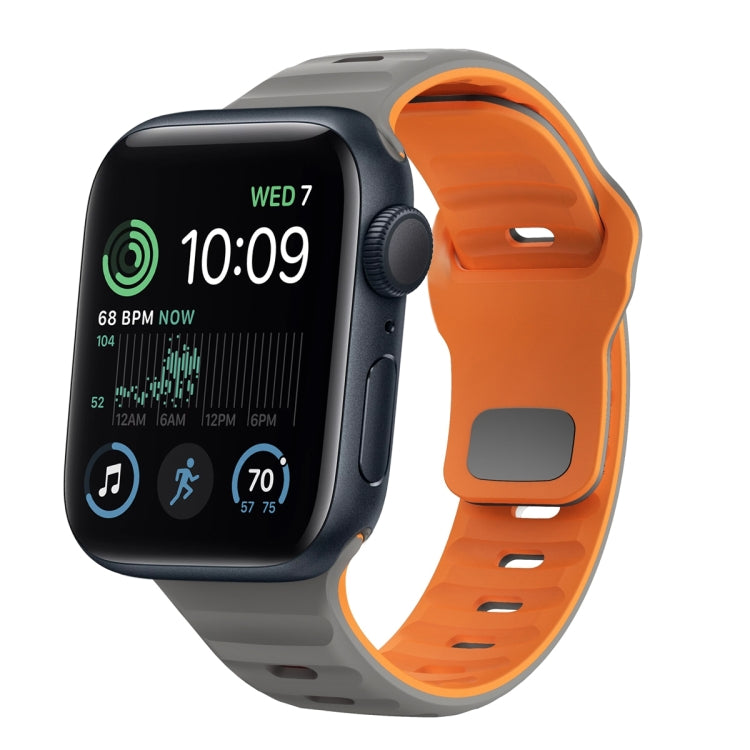 Dây đồng hồ silicone khóa ngược họa tiết sóng, dành cho Apple Watch Series 8 41mm, dành cho Apple Watch Series 8 45mm, dành cho Apple Watch SE 2022 40mm, dành cho Apple Watch SE 2022 44mm