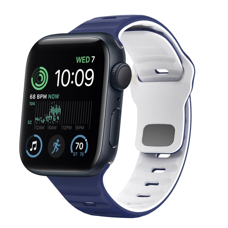 Dây đồng hồ silicone khóa ngược họa tiết sóng, dành cho Apple Watch Series 8 41mm, dành cho Apple Watch Series 8 45mm, dành cho Apple Watch SE 2022 40mm, dành cho Apple Watch SE 2022 44mm