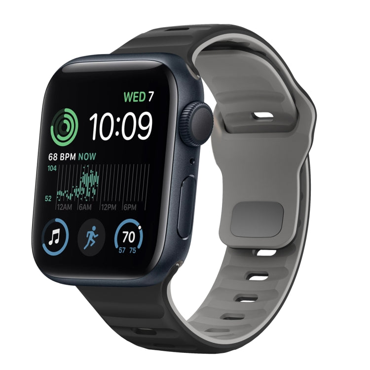 Dây đồng hồ silicone khóa ngược họa tiết sóng, dành cho Apple Watch Series 8 41mm, dành cho Apple Watch Series 8 45mm, dành cho Apple Watch SE 2022 40mm, dành cho Apple Watch SE 2022 44mm