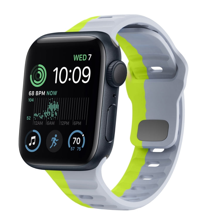 Dây đồng hồ silicone khóa ngược họa tiết sóng, dành cho Apple Watch Series 8 41mm, dành cho Apple Watch Series 8 45mm, dành cho Apple Watch SE 2022 40mm, dành cho Apple Watch SE 2022 44mm