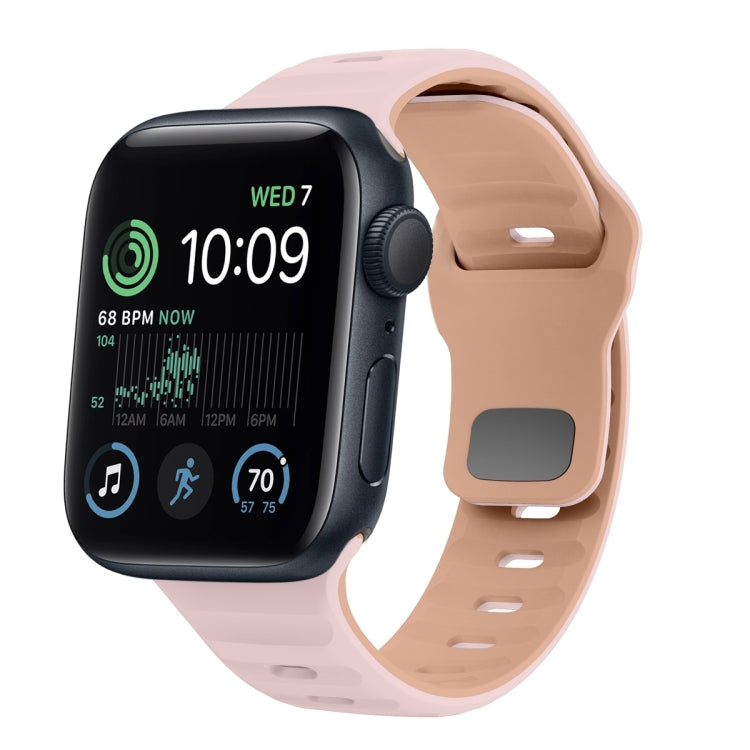 Dây đồng hồ silicone khóa ngược họa tiết sóng, dành cho Apple Watch Series 7 41mm, dành cho Apple Watch Series 7 45mm, dành cho Apple Watch SE 40mm, dành cho Apple Watch SE 44mm