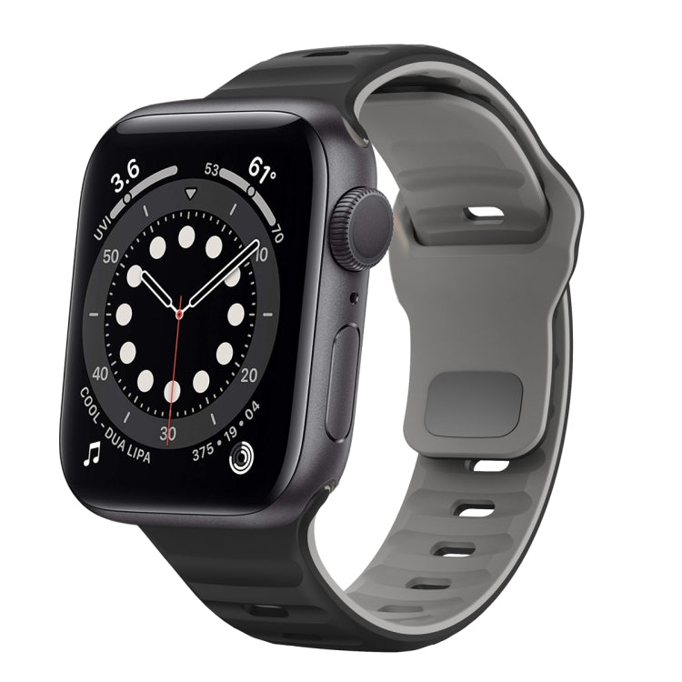Dây đồng hồ silicone khóa ngược họa tiết sóng, dành cho Apple Watch Series 6 40mm, dành cho Apple Watch Series 6 44mm, dành cho Apple Watch Series 5 44mm, dành cho Apple Watch Series 5 40mm