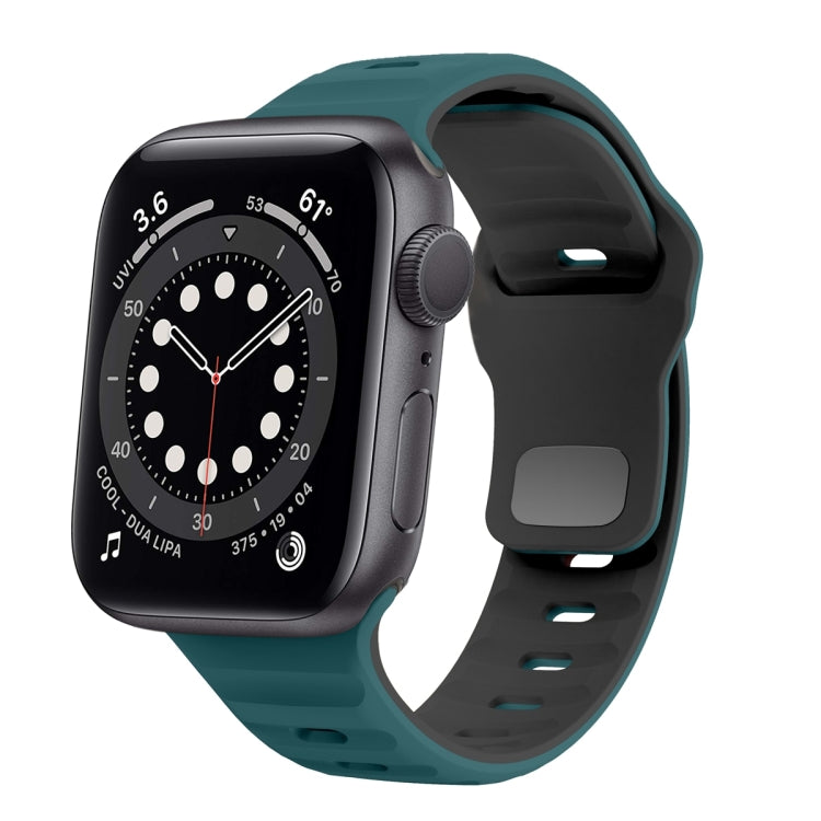 Dây đồng hồ silicone khóa ngược họa tiết sóng, dành cho Apple Watch Series 6 40mm, dành cho Apple Watch Series 6 44mm, dành cho Apple Watch Series 5 44mm, dành cho Apple Watch Series 5 40mm