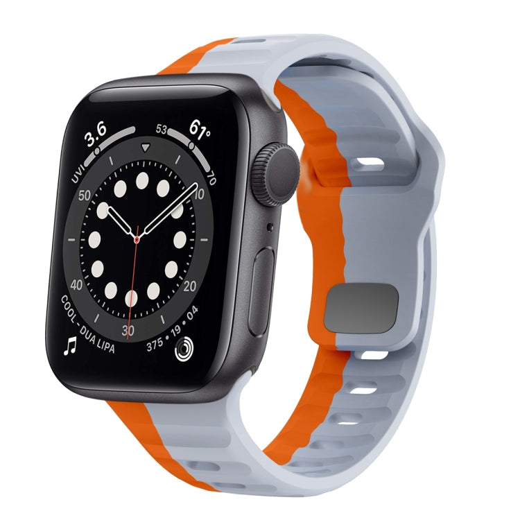 Dây đồng hồ silicone khóa ngược họa tiết sóng, dành cho Apple Watch Series 6 40mm, dành cho Apple Watch Series 6 44mm, dành cho Apple Watch Series 5 44mm, dành cho Apple Watch Series 5 40mm