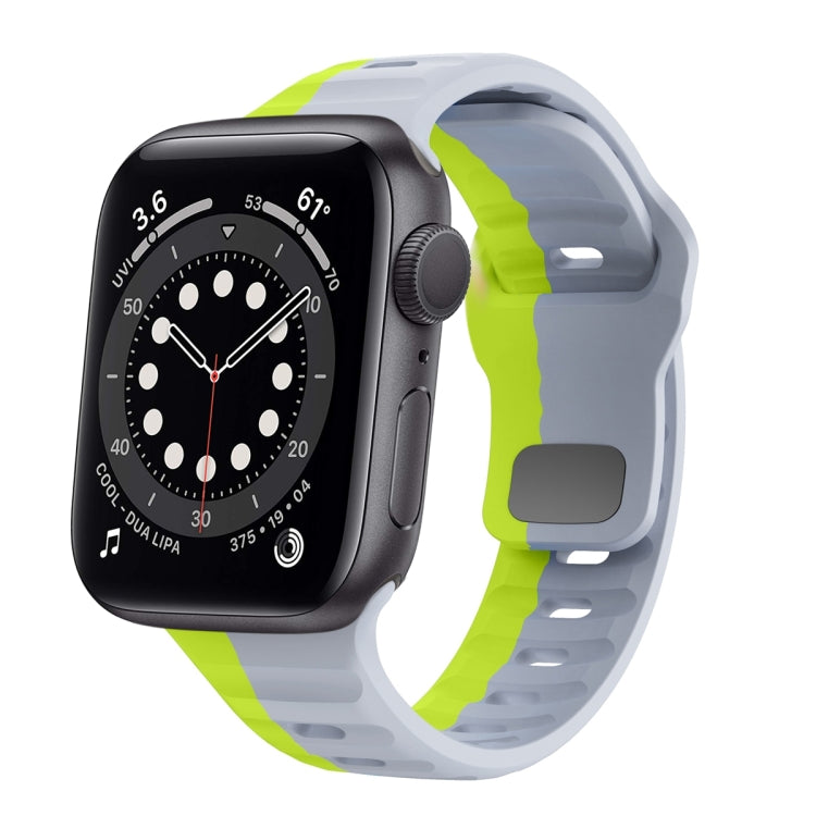 Dây đồng hồ silicone khóa ngược họa tiết sóng, dành cho Apple Watch Series 6 40mm, dành cho Apple Watch Series 6 44mm, dành cho Apple Watch Series 5 44mm, dành cho Apple Watch Series 5 40mm
