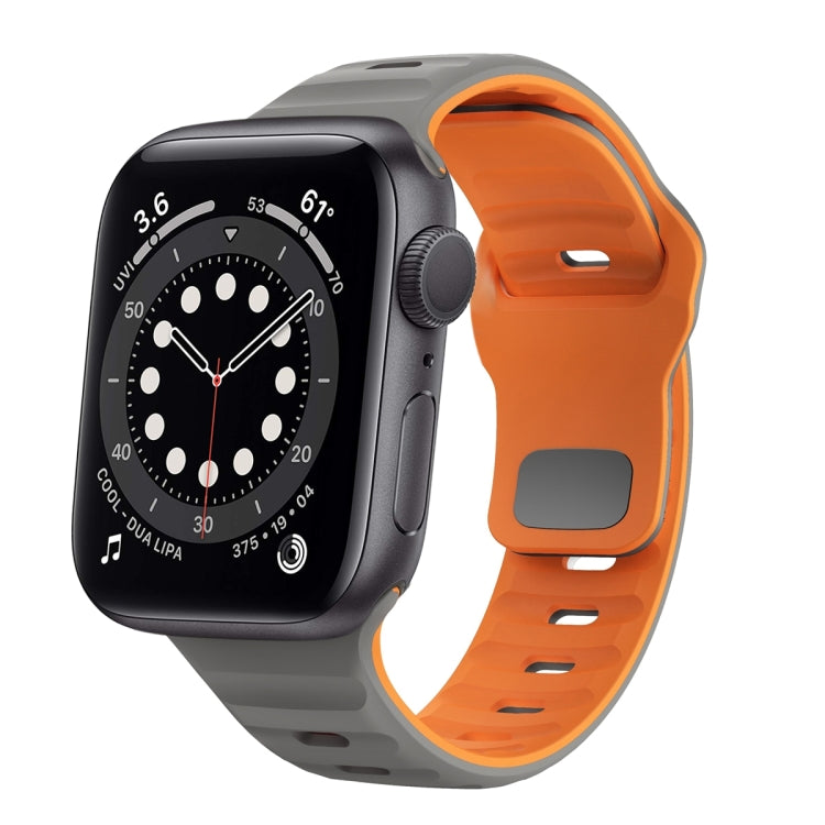 Dây đồng hồ silicone khóa ngược họa tiết sóng, dành cho Apple Watch Series 6 40mm, dành cho Apple Watch Series 6 44mm, dành cho Apple Watch Series 5 44mm, dành cho Apple Watch Series 5 40mm