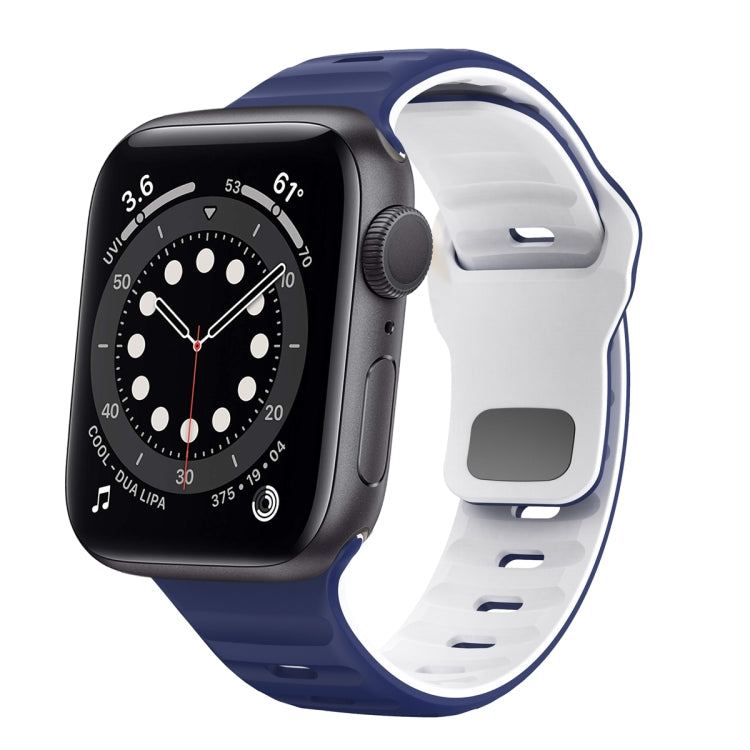 Dây đồng hồ silicone khóa ngược họa tiết sóng, dành cho Apple Watch Series 6 40mm, dành cho Apple Watch Series 6 44mm, dành cho Apple Watch Series 5 44mm, dành cho Apple Watch Series 5 40mm
