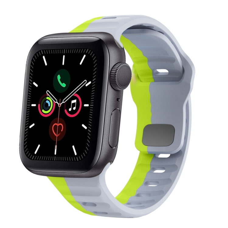 Dây đồng hồ silicone khóa ngược họa tiết sóng, dành cho Apple Watch Series 6 40mm, dành cho Apple Watch Series 6 44mm, dành cho Apple Watch Series 5 44mm, dành cho Apple Watch Series 5 40mm