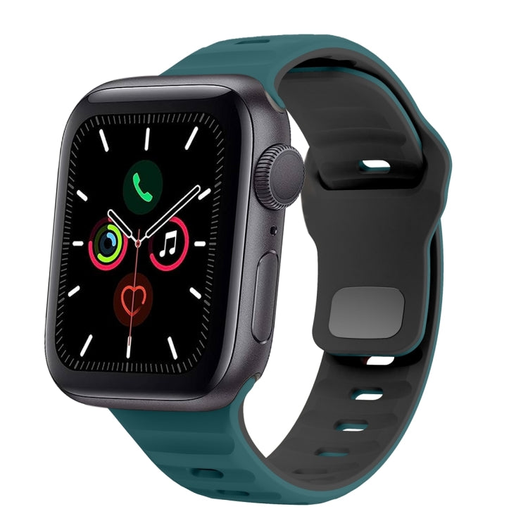 Dây đồng hồ silicone khóa ngược họa tiết sóng, dành cho Apple Watch Series 6 40mm, dành cho Apple Watch Series 6 44mm, dành cho Apple Watch Series 5 44mm, dành cho Apple Watch Series 5 40mm