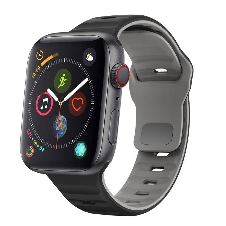 Dây đồng hồ silicone khóa ngược họa tiết sóng, dành cho Apple Watch Series 4 44mm, dành cho Apple Watch Series 4 40mm, dành cho Apple Watch Series 3 38mm, dành cho Apple Watch Series 3 42mm