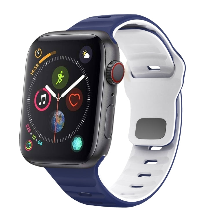 Dây đồng hồ silicone khóa ngược họa tiết sóng, dành cho Apple Watch Series 4 44mm, dành cho Apple Watch Series 4 40mm, dành cho Apple Watch Series 3 38mm, dành cho Apple Watch Series 3 42mm