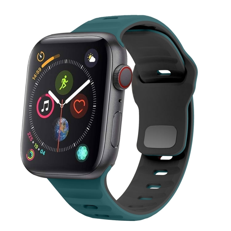 Dây đồng hồ silicone khóa ngược họa tiết sóng, dành cho Apple Watch Series 4 44mm, dành cho Apple Watch Series 4 40mm, dành cho Apple Watch Series 3 38mm, dành cho Apple Watch Series 3 42mm