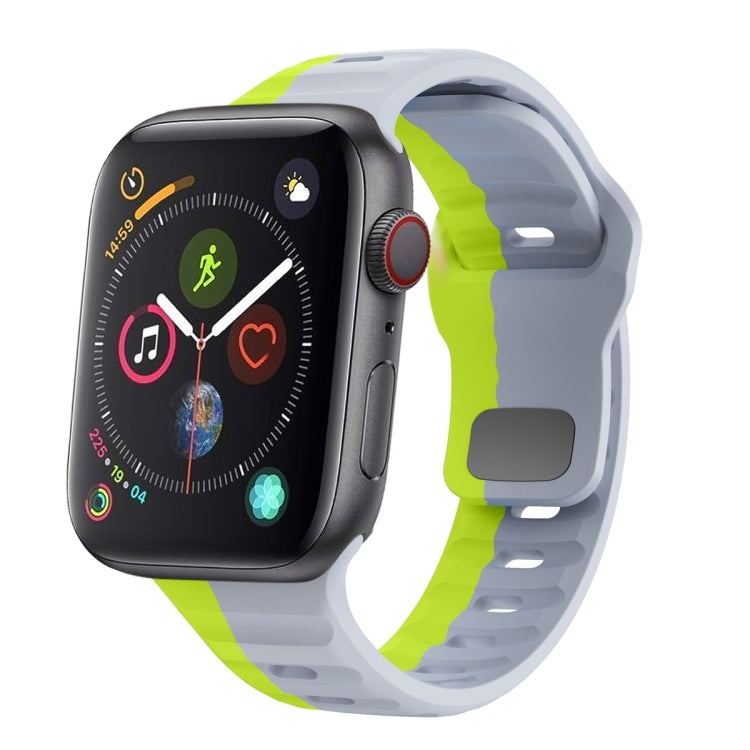 Dây đồng hồ silicone khóa ngược họa tiết sóng, dành cho Apple Watch Series 4 44mm, dành cho Apple Watch Series 4 40mm, dành cho Apple Watch Series 3 38mm, dành cho Apple Watch Series 3 42mm