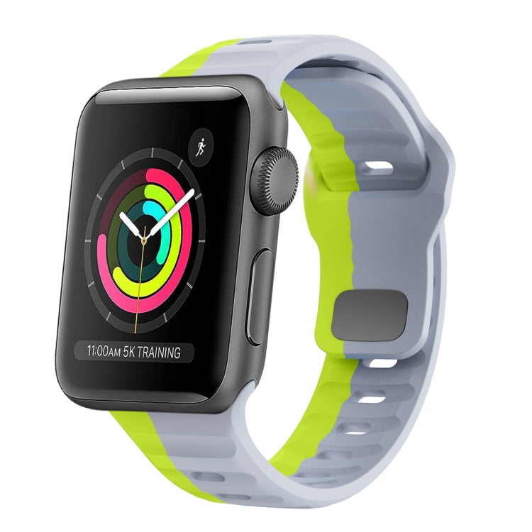 Dây đồng hồ silicone khóa ngược họa tiết sóng, dành cho Apple Watch Series 4 44mm, dành cho Apple Watch Series 4 40mm, dành cho Apple Watch Series 3 38mm, dành cho Apple Watch Series 3 42mm