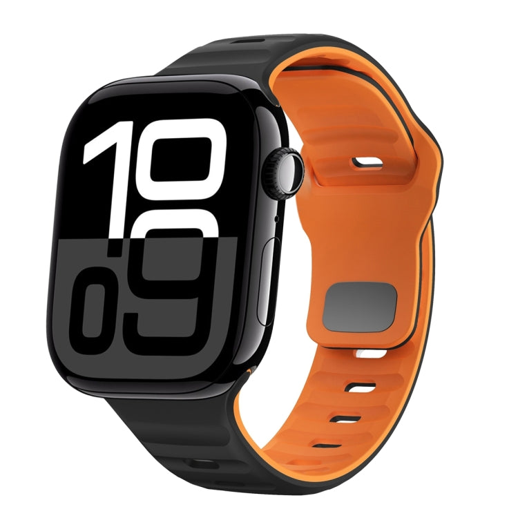 Dây đồng hồ silicone khóa ngược họa tiết sóng, dành cho Apple Watch Series 10 46mm, dành cho Apple Watch Series 10 42mm, dành cho Apple Watch SE 2023 44mm, dành cho Apple Watch SE 2023 40mm