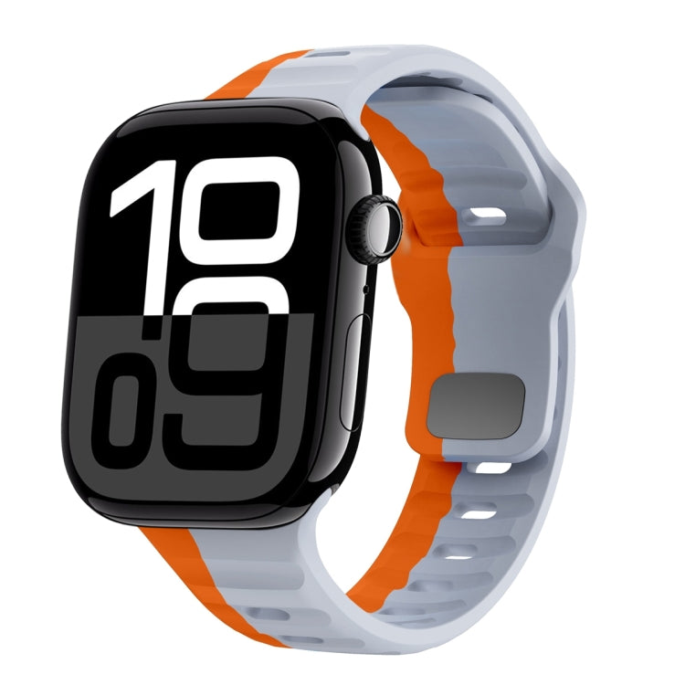 Dây đồng hồ silicone khóa ngược họa tiết sóng, dành cho Apple Watch Series 10 46mm, dành cho Apple Watch Series 10 42mm, dành cho Apple Watch SE 2023 44mm, dành cho Apple Watch SE 2023 40mm