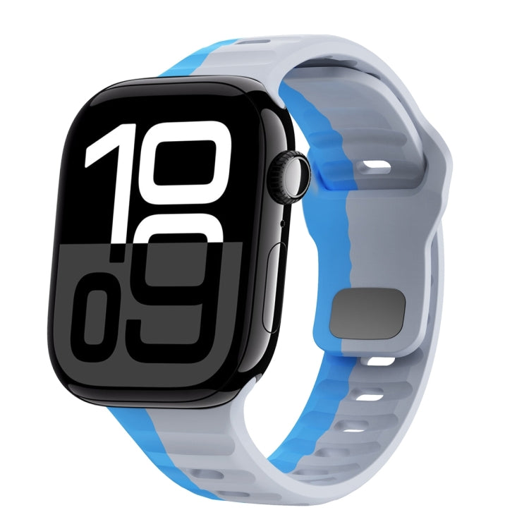 Dây đồng hồ silicone khóa ngược họa tiết sóng, dành cho Apple Watch Series 10 46mm, dành cho Apple Watch Series 10 42mm, dành cho Apple Watch SE 2023 44mm, dành cho Apple Watch SE 2023 40mm