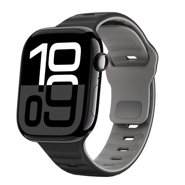 Dây đồng hồ silicone khóa ngược họa tiết sóng, dành cho Apple Watch Series 10 46mm, dành cho Apple Watch Series 10 42mm, dành cho Apple Watch SE 2023 44mm, dành cho Apple Watch SE 2023 40mm