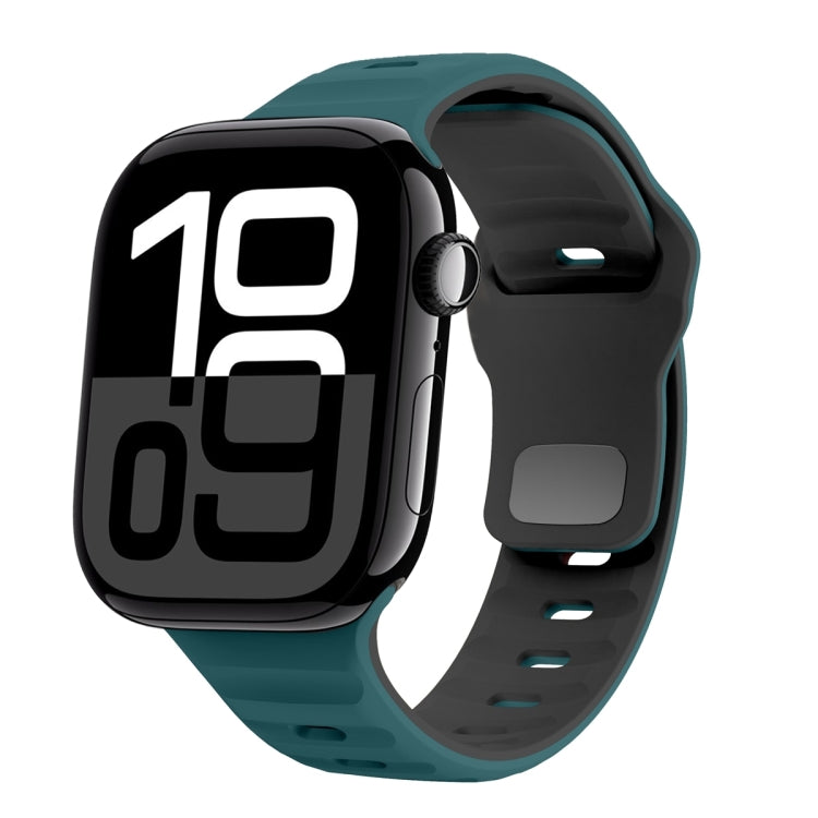 Dây đồng hồ silicone khóa ngược họa tiết sóng, dành cho Apple Watch Series 10 46mm, dành cho Apple Watch Series 10 42mm, dành cho Apple Watch SE 2023 44mm, dành cho Apple Watch SE 2023 40mm