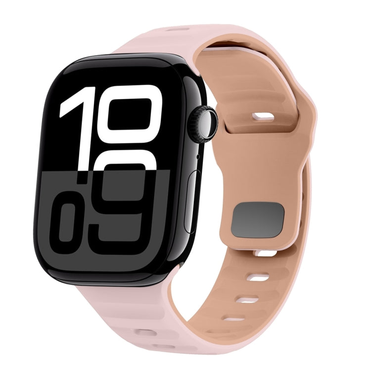 Dây đồng hồ silicone khóa ngược họa tiết sóng, dành cho Apple Watch Series 10 46mm, dành cho Apple Watch Series 10 42mm, dành cho Apple Watch SE 2023 44mm, dành cho Apple Watch SE 2023 40mm