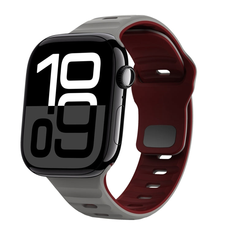 Dây đồng hồ silicone khóa ngược họa tiết sóng, dành cho Apple Watch Series 10 46mm, dành cho Apple Watch Series 10 42mm, dành cho Apple Watch SE 2023 44mm, dành cho Apple Watch SE 2023 40mm