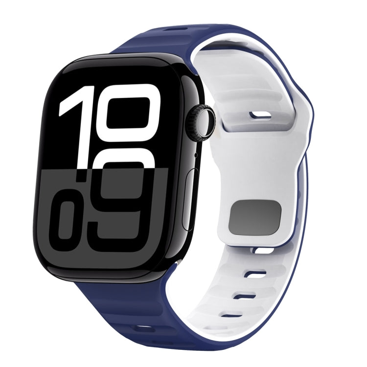 Dây đồng hồ silicone khóa ngược họa tiết sóng, dành cho Apple Watch Series 10 46mm, dành cho Apple Watch Series 10 42mm, dành cho Apple Watch SE 2023 44mm, dành cho Apple Watch SE 2023 40mm