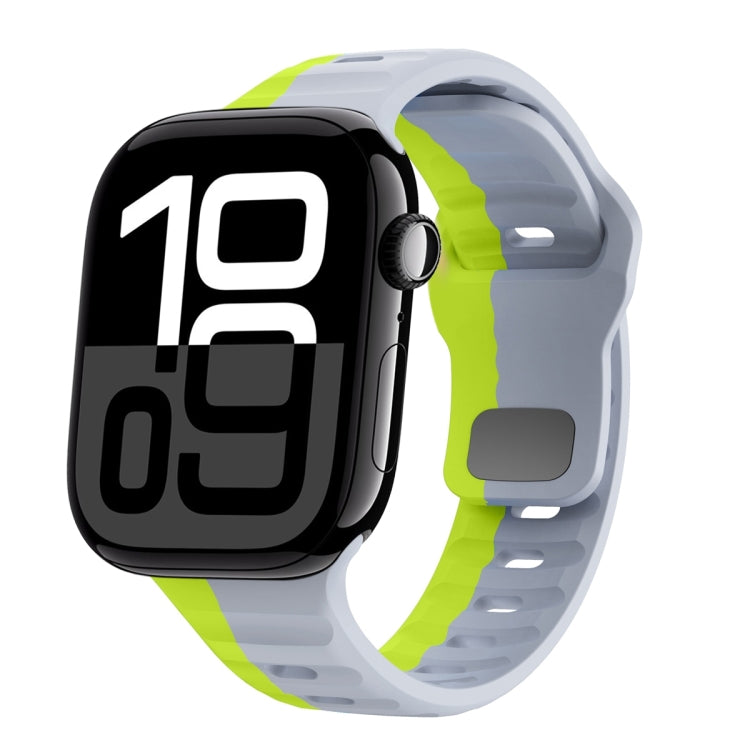 Dây đồng hồ silicone khóa ngược họa tiết sóng, dành cho Apple Watch Series 10 46mm, dành cho Apple Watch Series 10 42mm, dành cho Apple Watch SE 2023 44mm, dành cho Apple Watch SE 2023 40mm