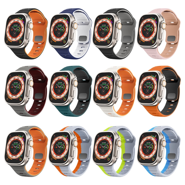 Dây đồng hồ silicone khóa ngược họa tiết sóng, dành cho Apple Watch Series 7 41mm, dành cho Apple Watch Series 7 45mm, dành cho Apple Watch SE 40mm, dành cho Apple Watch SE 44mm