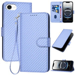 Bao da điện thoại bằng da họa tiết sợi carbon YX0070 có khóa cài và dây đeo, dành cho iPhone 17e / 16e, dành cho iPhone 17 Pro Max, dành cho iPhone 17 Pro, dành cho iPhone 17, dành cho iPhone Air, dành cho iPhone 16 Pro Max